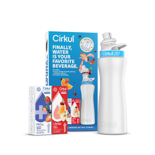 22oz. White Stainless Steel Bottle Starter Kit - Travel Edit E4