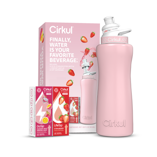 32oz. Blush Pink Stainless Steel Bottle Starter Kit - Essential Set I7