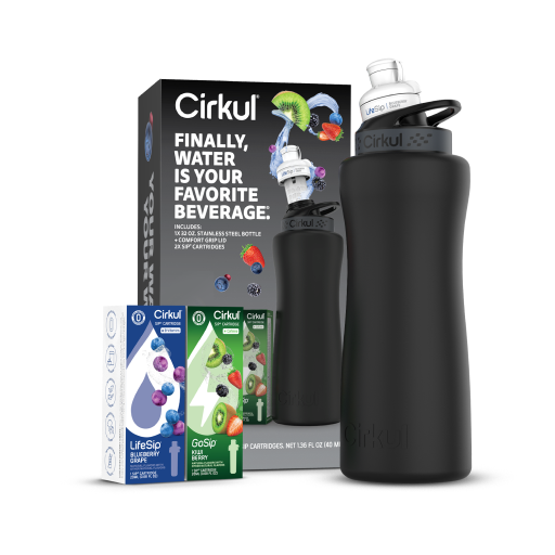 32oz. Matte Black Stainless Steel Bottle Starter Kit - Easy Set O6